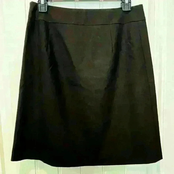 J.McLaughlin Dark Brown Lined Skirt Ladies Size 2 Gold Buttons Zip Side Fall Chi - Picture 2 of 10